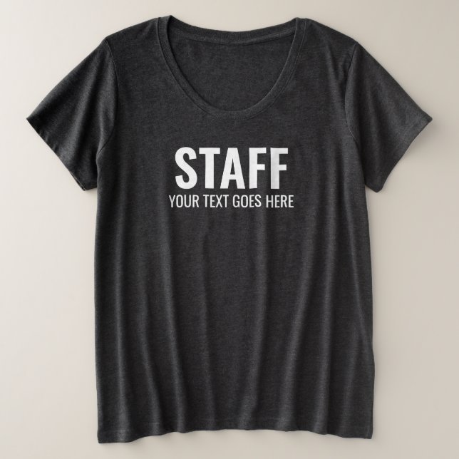 Staff Crew Team Member Double Sided Print Womens Plus Size T-Shirt (Design Front)