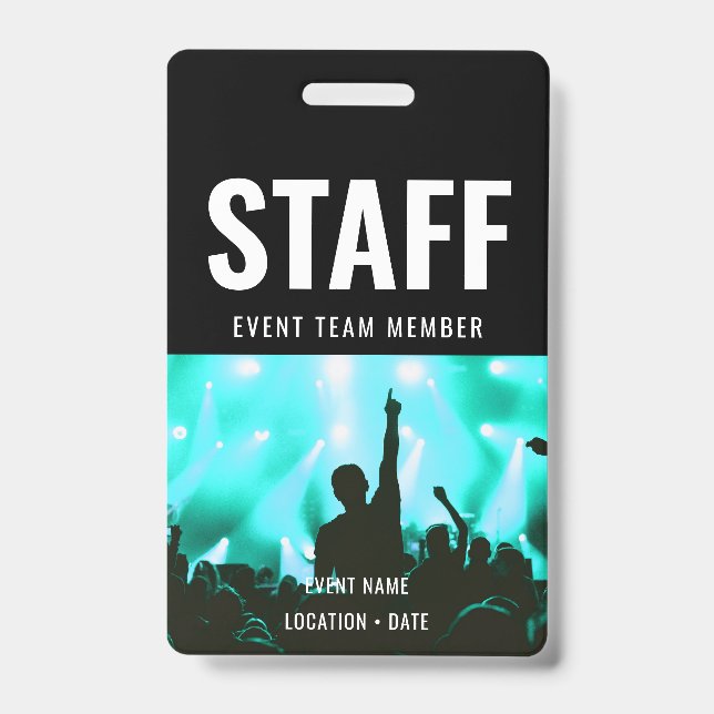 Staff Custom Event or Concert Name  ID Badge (Front)