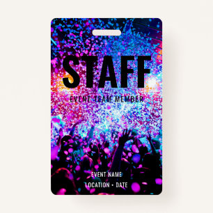 Staff Custom Event or Concert Name  ID Badge