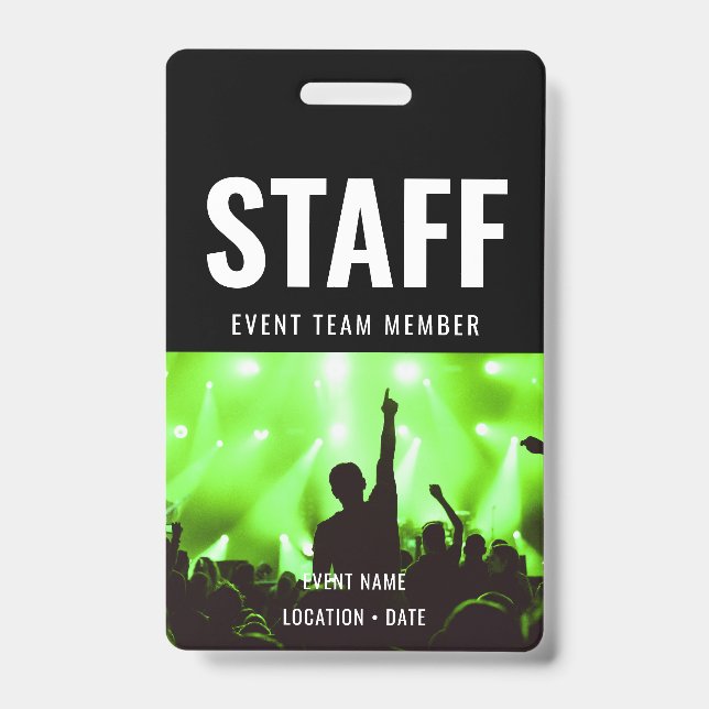 Staff Custom Event or Concert Name  ID Badge (Front)