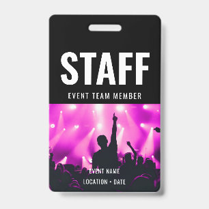 Staff Custom Name All Access Pass ConcertStaff Cus ID Badge