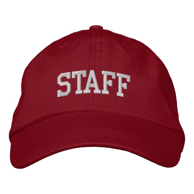 Staff Embroidered Baseball Hat / Cap - Red (Front)