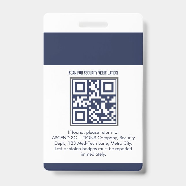Staff Employee Badges - Security Access Card ID Badge (Back)