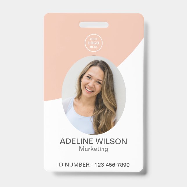 Staff Employee ID Photo Picture Identification  Badge (Front)