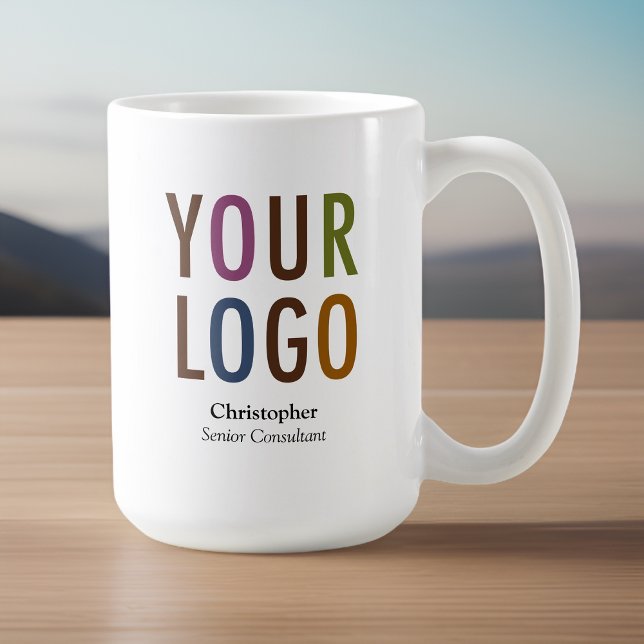 Staff Employee Mug Custom Name Company Logo Brand (MISOOK 15oz Large Employee Mug with Logo)