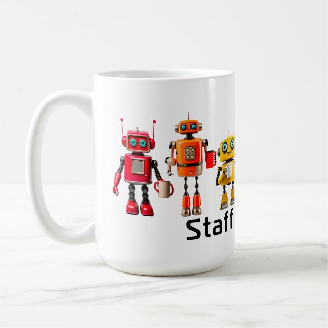 Staff Meeting robots Coffee Mug (Left)