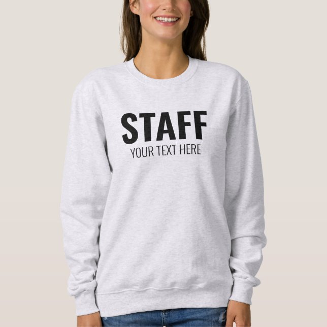 Staff Member Add Logo Text Here Womens Ash Grey Sweatshirt (Front)