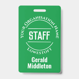 Staff Member Badge ID Badge