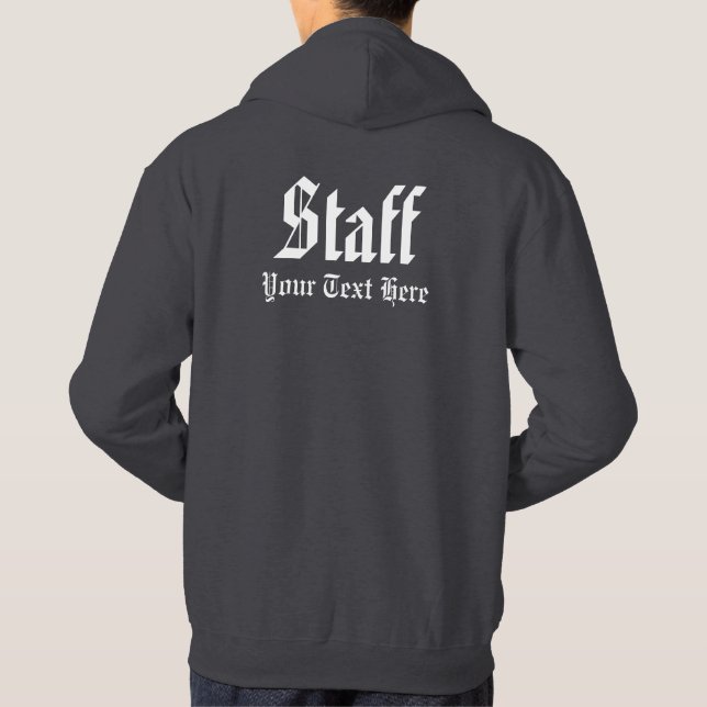 Staff Member Elegant Template Mens Dark Grey Hoodie (Back)