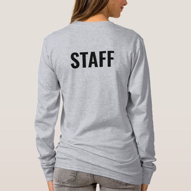 Staff Member Womens Long Sleeve Double Sided T-Shirt (Back)