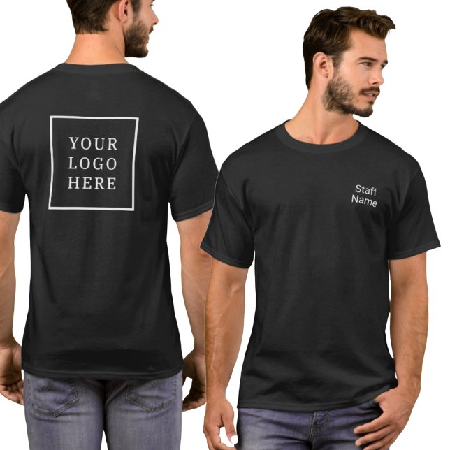 Staff Name and Logo Back Company T-Shirt (Creator Uploaded)