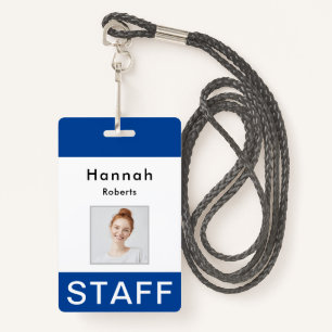 Staff Name Badge Custom Image ID Badge