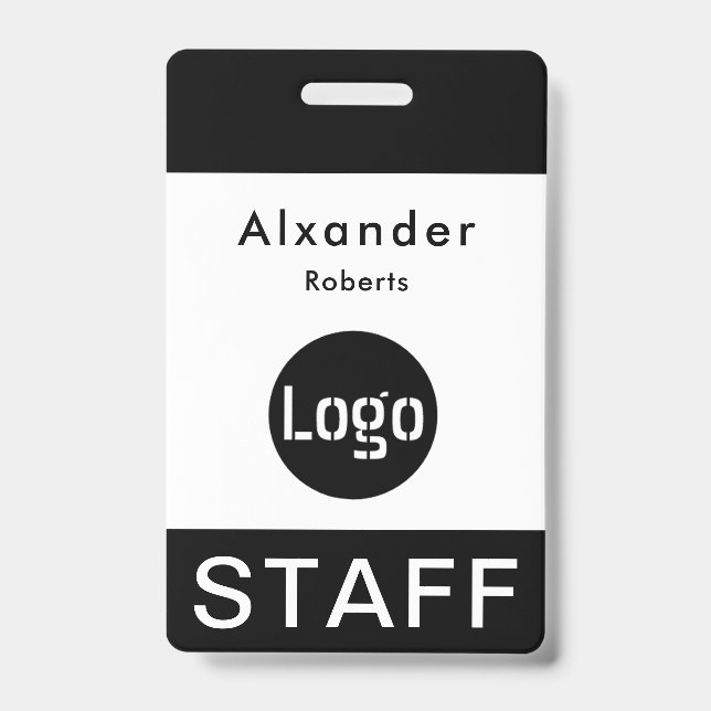 Staff Name Badge Custom Logo ID Badge (Front)