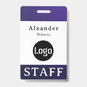 Staff Name Badge , Custom Logo ID Badge
