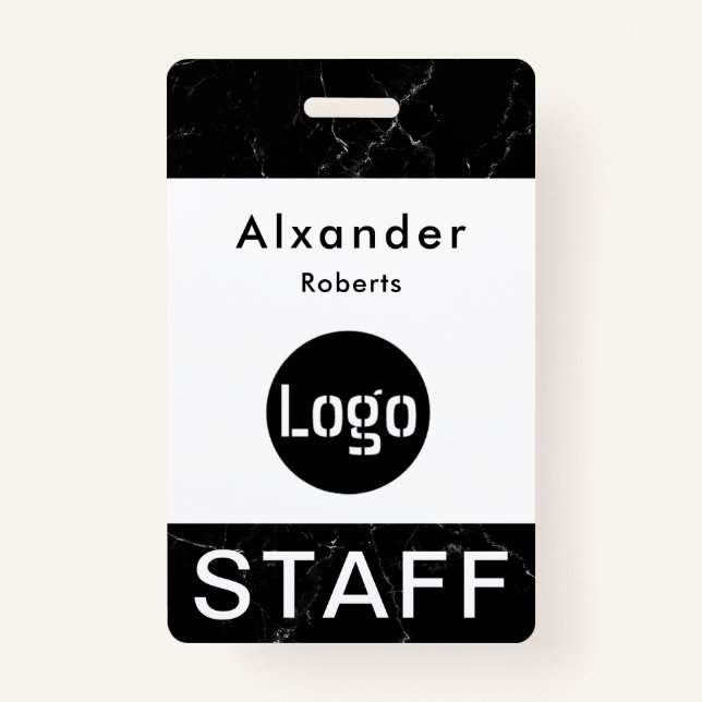 Staff Name Badge Custom Logo ID Badge (Front)