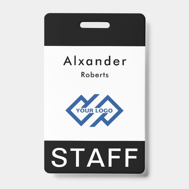 Staff Name Badge Custom Logo ID Badge (Front)