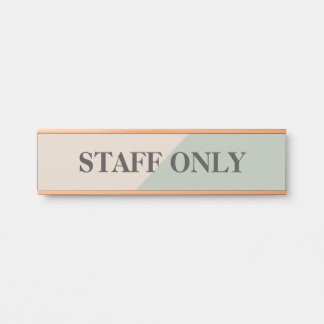 Staff Only Private Workspace Office Boundary Door Sign