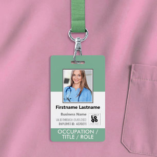 Staff Photo ID Barcode Logo Arsenic Green Name Badge