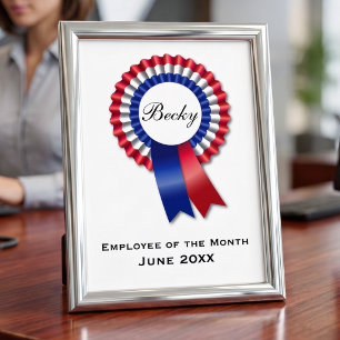 Staff Recognition Award - Red White & Blue Rosette Poster
