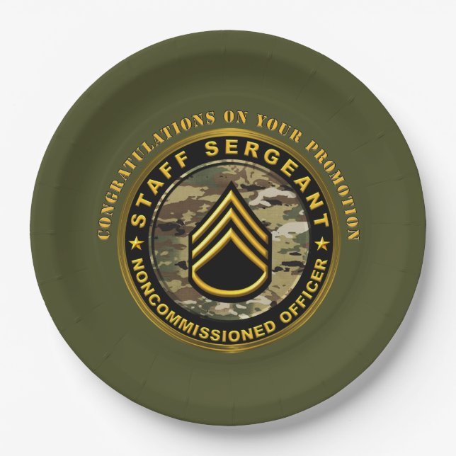 Staff Sergeant Promotion Paper Plate (Front)