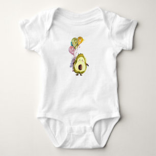 Staffed avocado  teddy toy with balloons T-Shirt Baby Bodysuit
