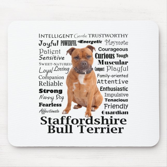 Staffie Traits T Shirt  Mouse Pad (Front)