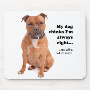 Staffie v Wife Mousepad