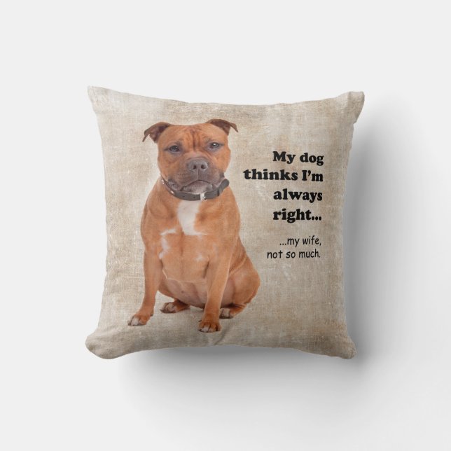 Staffie v Wife Pillow (Front)