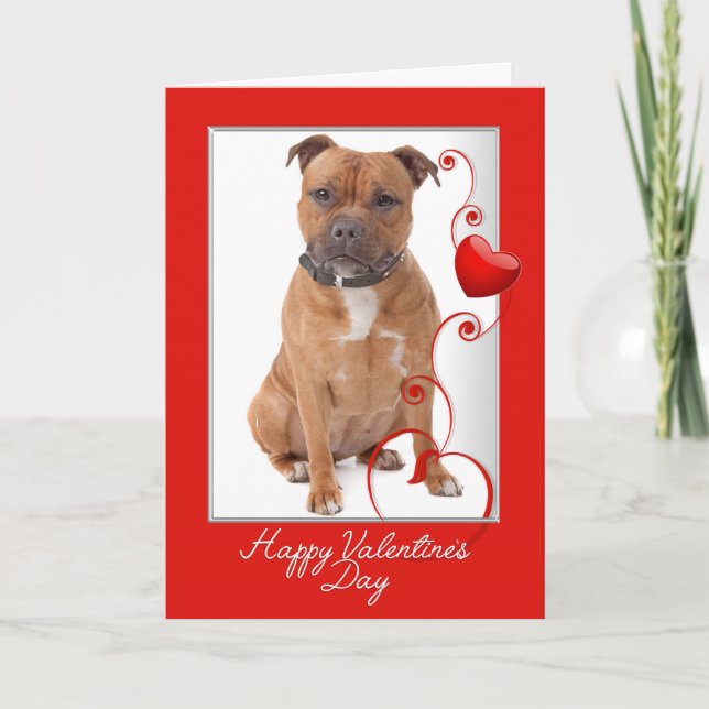Staffie Valentine's Day Card (Front)
