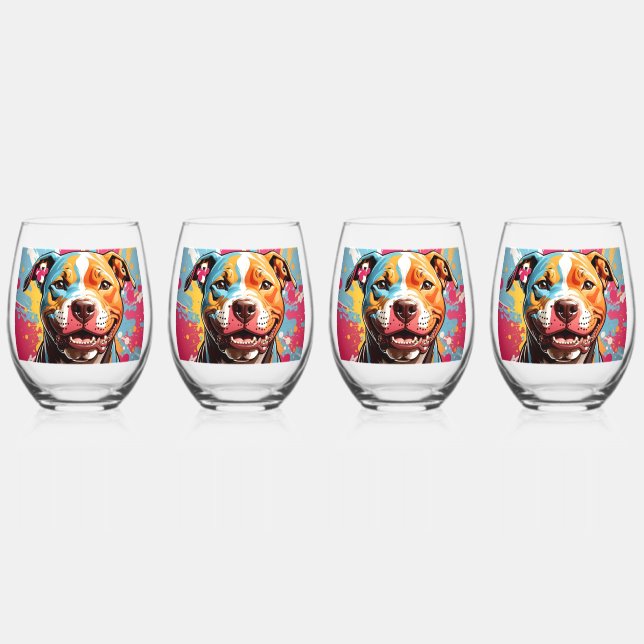 Staffordshire Birthday Fun     Stemless Wine Glass (Front)