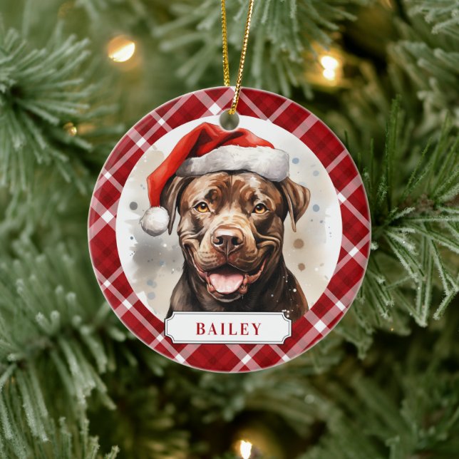 Staffordshire Bull Terrier Ceramic Circle Ornament (Tree)