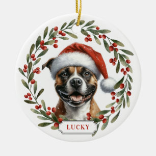 Staffordshire Bull Terrier Ceramic Circle Ornament