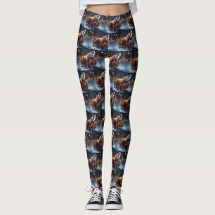 Staffordshire Bull Terrier Christmas Festive Leggings