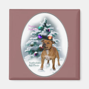 Staffordshire Bull Terrier Christmas Gifts Magnet