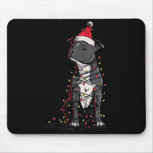 Staffordshire Bull Terrier Christmas Graphics Dog Mouse Pad
