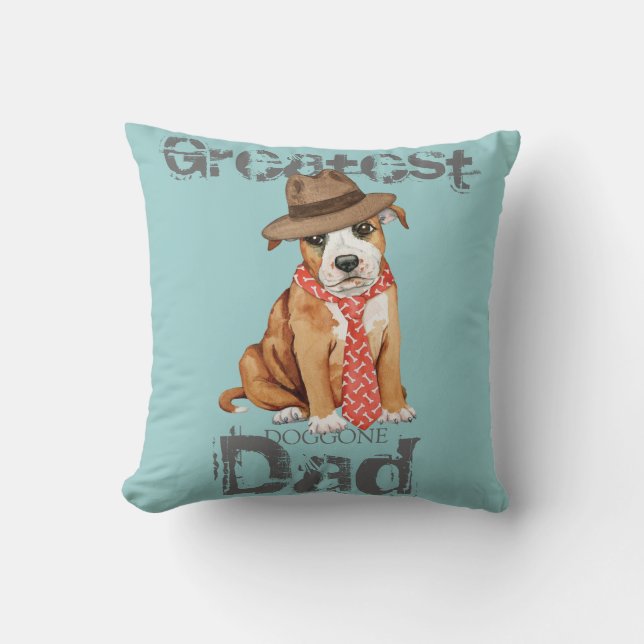 Staffordshire Bull Terrier Dad Cushion (Front)