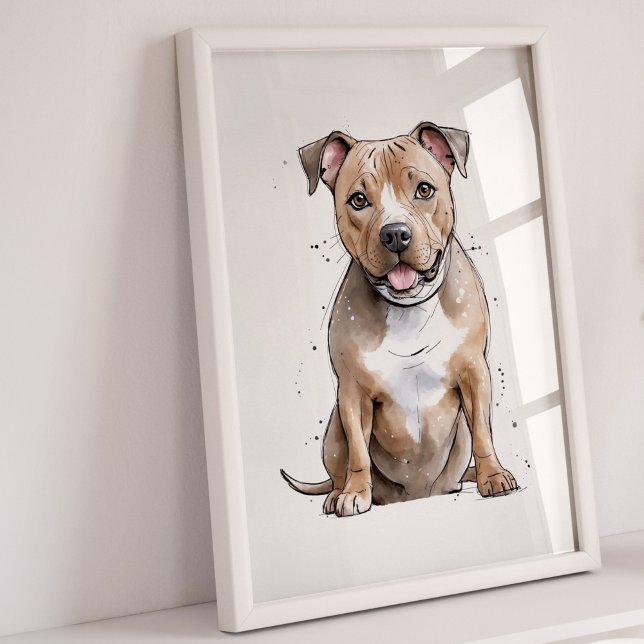Staffordshire Bull Terrier | Dog Art Print (Staffordshire Bull, Staffordshire Dog, Bull Terrier Print, Staffy Dog Art Print)