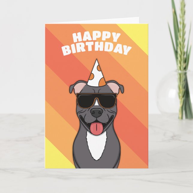 Staffordshire Bull Terrier Dog Birthday Card (Front)