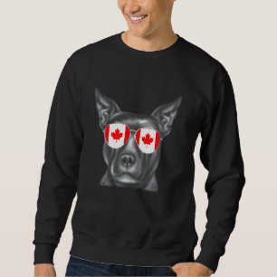 Staffordshire Bull Terrier Dog Canada Flag Sunglas Sweatshirt