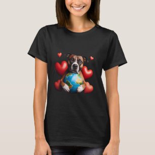 Staffordshire Bull Terrier Dog Earth Day Hug Love T-Shirt