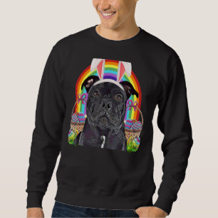 Staffordshire Bull Terrier Dog Easter Bunny Egg Hu Sweatshirt