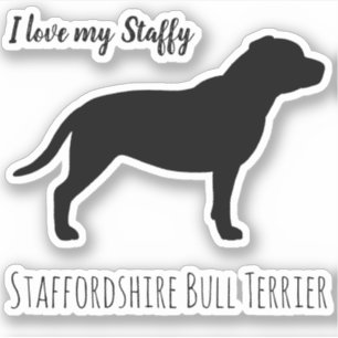 Staffordshire Bull Terrier Dog Silhouette Sticker
