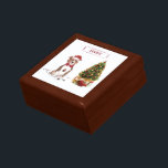 Staffordshire Bull Terrier Funny Christmas Dog Gift Box<br><div class="desc">A humourous Christmas gift depicting a staffordshire bull terrier dog wearing a santa hat and bow tie. Wish a holiday worth barking about!</div>