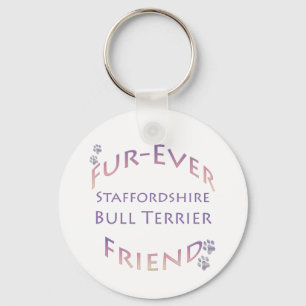 Staffordshire Bull Terrier Furever Friend Key Ring