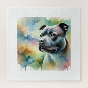 Staffordshire Bull Terrier in Light 100924AREF144  Jigsaw Puzzle