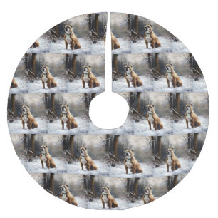 Staffordshire Bull Terrier Let It Snow Christmas Brushed Polyester Tree Skirt