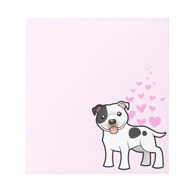 Staffordshire Bull Terrier Love Notepad (Front)