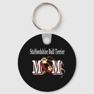 STAFFORDSHIRE BULL TERRIER MOM Keychain