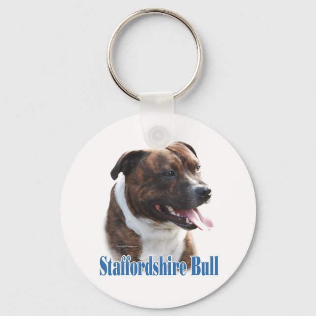 Staffordshire Bull Terrier Name Key Ring (Front)
