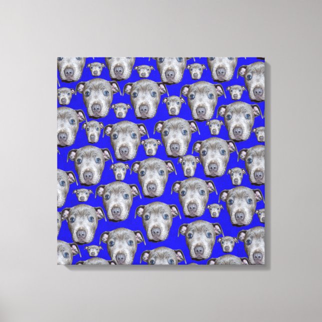 Staffordshire Bull Terrier Puppy Pattern, Canvas Print (Front)